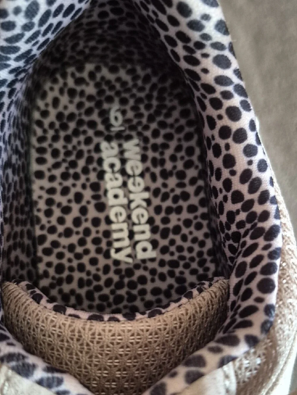 Women's Beige Lace-Up Sneakers with Crystal Accent